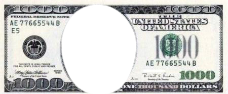 1000 Dollar Bill - FACEinHOLE